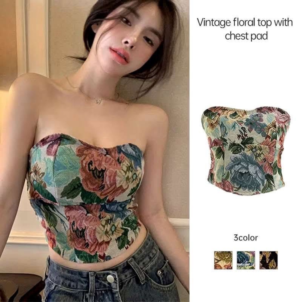 Floral Strapless Top